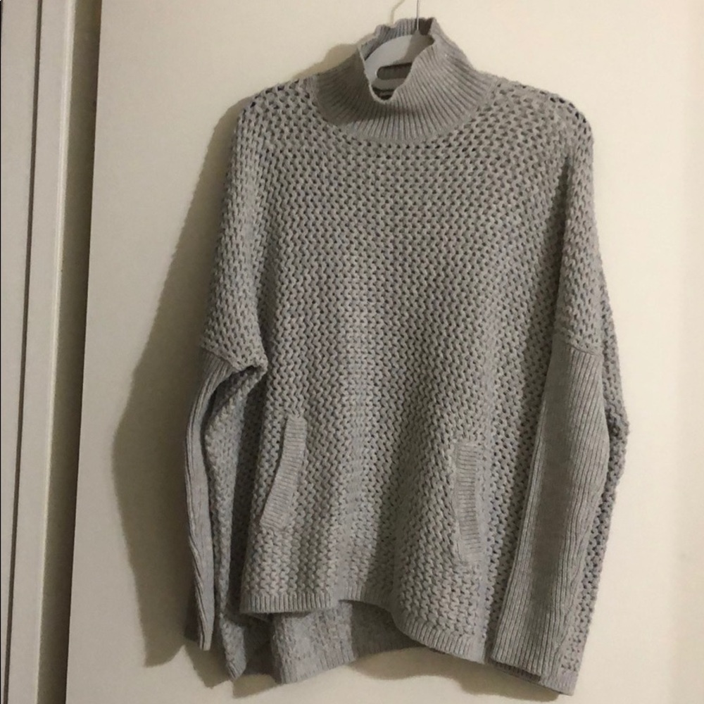 Ann Taylor LOFT grey turtleneck sweater